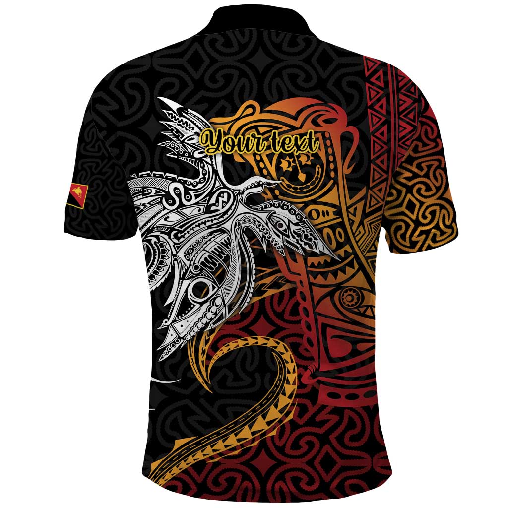 Papua New Guinea Sepik Personalised Polo Shirt - PNG Bird of Paradise Tattoo LT9 - Polynesian Pride
