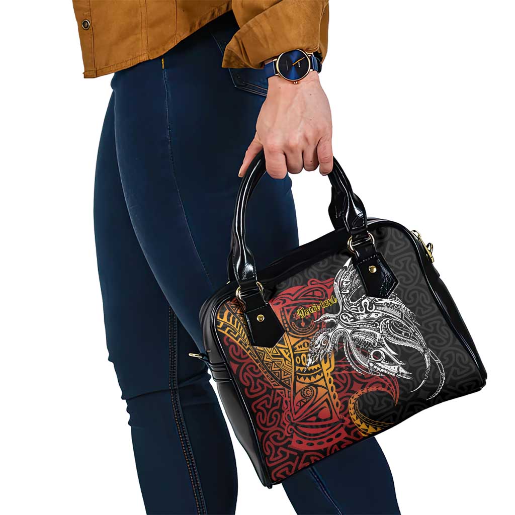 Papua New Guinea Sepik Personalised Shoulder Handbag PNG Bird of Paradise Tattoo - Polynesian Pride