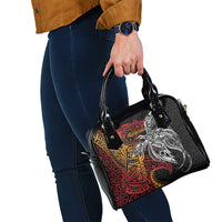 Papua New Guinea Sepik Personalised Shoulder Handbag PNG Bird of Paradise Tattoo - Polynesian Pride