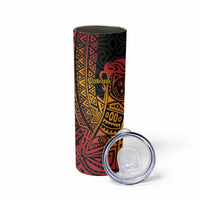 Papua New Guinea Sepik Personalised Skinny Tumbler PNG Bird of Paradise Tattoo LT9 - Polynesian Pride