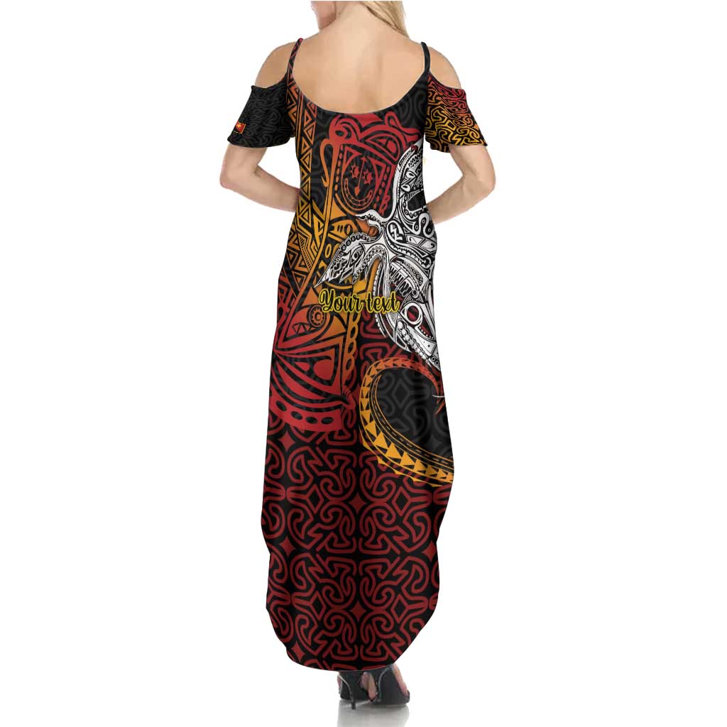 Papua New Guinea Sepik Personalised Summer Maxi Dress PNG Bird of Paradise Tattoo LT9 - Polynesian Pride