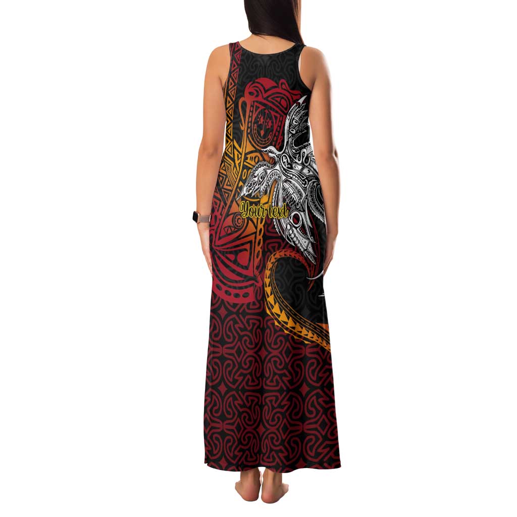 Papua New Guinea Sepik Personalised Tank Maxi Dress PNG Bird of Paradise Tattoo LT9 - Polynesian Pride