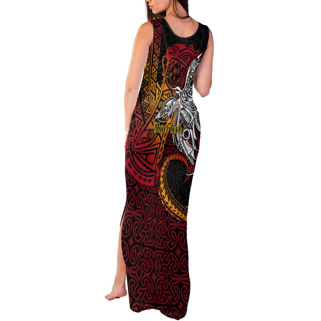 Papua New Guinea Sepik Personalised Tank Maxi Dress PNG Bird of Paradise Tattoo LT9 - Polynesian Pride