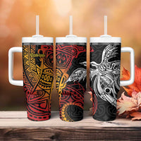 Papua New Guinea Sepik Personalised Tumbler With Handle PNG Bird of Paradise Tattoo LT9 - Polynesian Pride