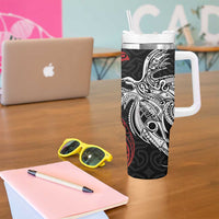 Papua New Guinea Sepik Personalised Tumbler With Handle PNG Bird of Paradise Tattoo LT9 - Polynesian Pride