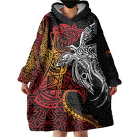 Papua New Guinea Sepik Personalised Wearable Blanket Hoodie PNG Bird of Paradise Tattoo LT9 - Polynesian Pride