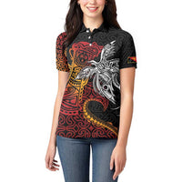 Papua New Guinea Sepik Personalised Women Polo Shirt PNG Bird of Paradise Tattoo LT9 - Polynesian Pride