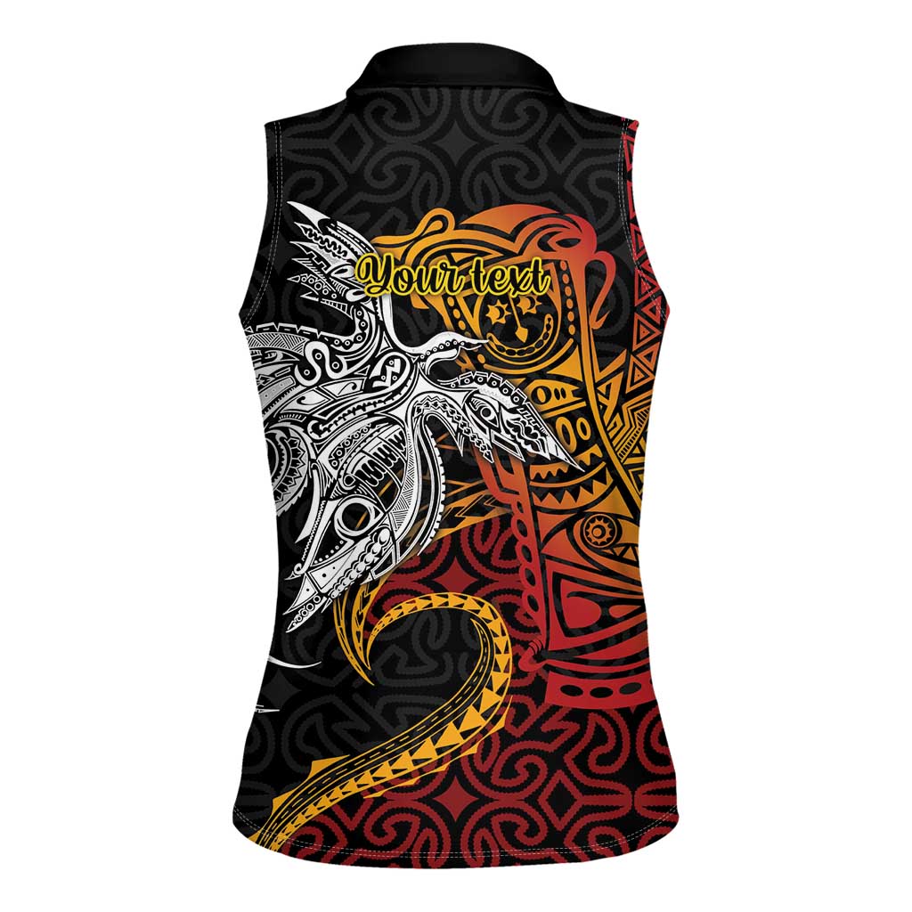 Papua New Guinea Sepik Personalised Women Sleeveless Polo Shirt PNG Bird of Paradise Tattoo LT9 - Polynesian Pride