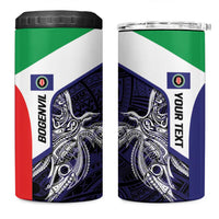 Personalised PNG Bougainville 4 in 1 Can Cooler Tumbler Bird of Paradise Tattoo Flag Motif LT9 One Size: 16 oz Blue - Polynesian Pride