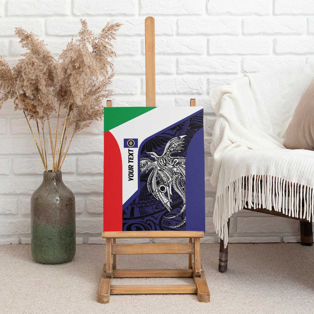 Personalised PNG Bougainville Canvas Wall Art Bird of Paradise Tattoo Flag Motif - Polynesian Pride