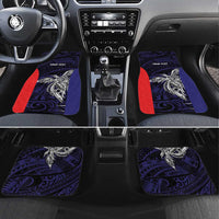 Personalised PNG Bougainville Car Mats Bird of Paradise Tattoo Flag Motif LT9 Set 4pcs Blue - Polynesian Pride