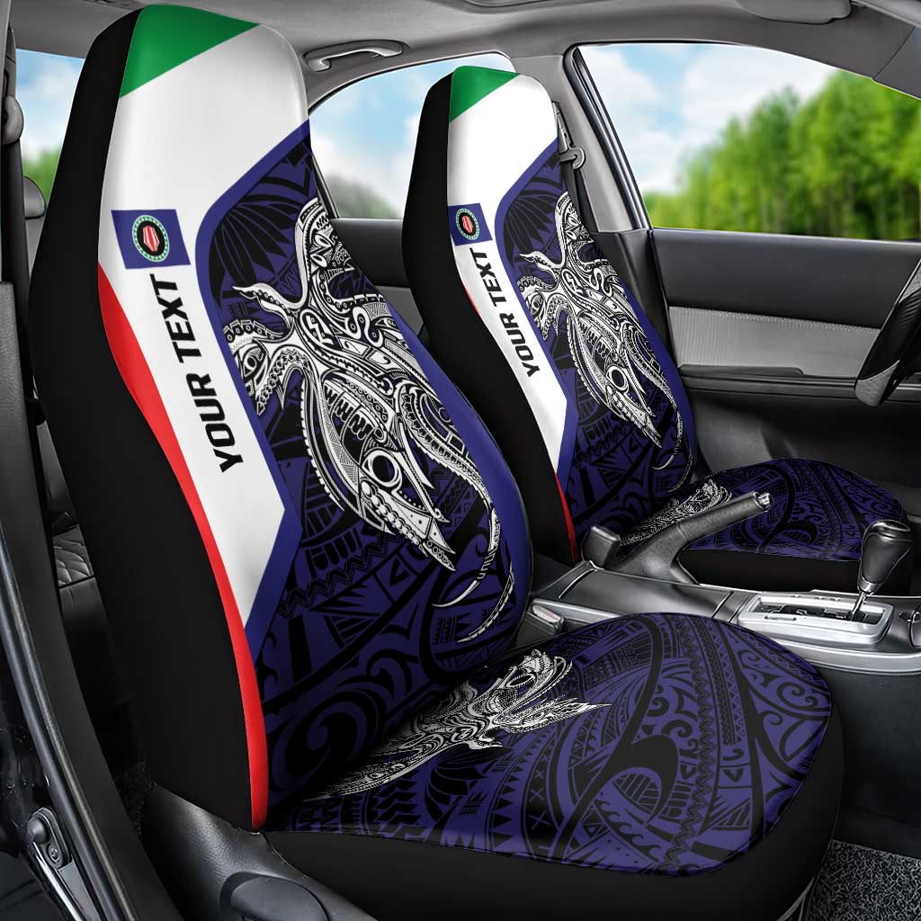 Personalised PNG Bougainville Car Seat Cover Bird of Paradise Tattoo Flag Motif LT9 - Polynesian Pride