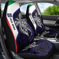 Personalised PNG Bougainville Car Seat Cover Bird of Paradise Tattoo Flag Motif LT9 - Polynesian Pride