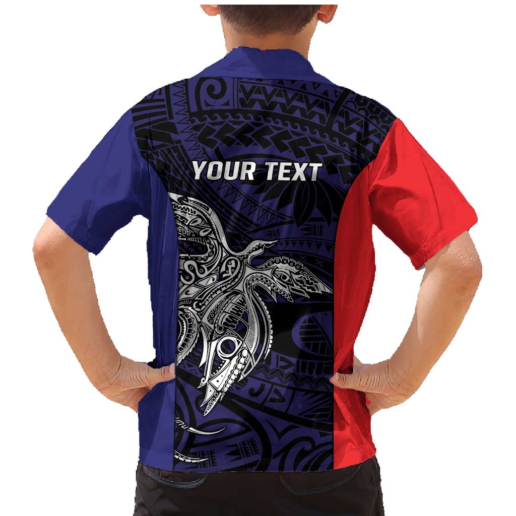 Personalised PNG Bougainville Family Matching Mermaid Dress and Hawaiian Shirt Bird of Paradise Tattoo Flag Motif LT9 - Polynesian Pride