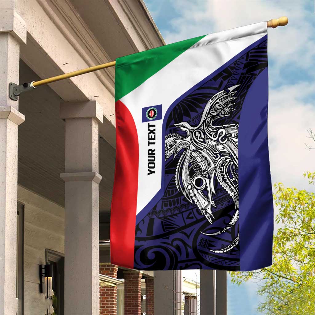 Personalised PNG Bougainville Garden Flag Bird of Paradise Tattoo Flag Motif LT9 House Flag Blue - Polynesian Pride
