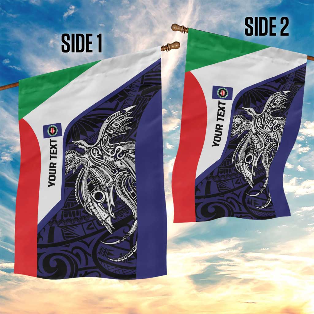 Personalised PNG Bougainville Garden Flag Bird of Paradise Tattoo Flag Motif LT9 - Polynesian Pride