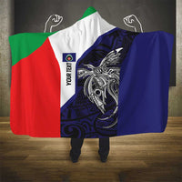 Personalised PNG Bougainville Hooded Blanket Bird of Paradise Tattoo Flag Motif LT9 - Polynesian Pride