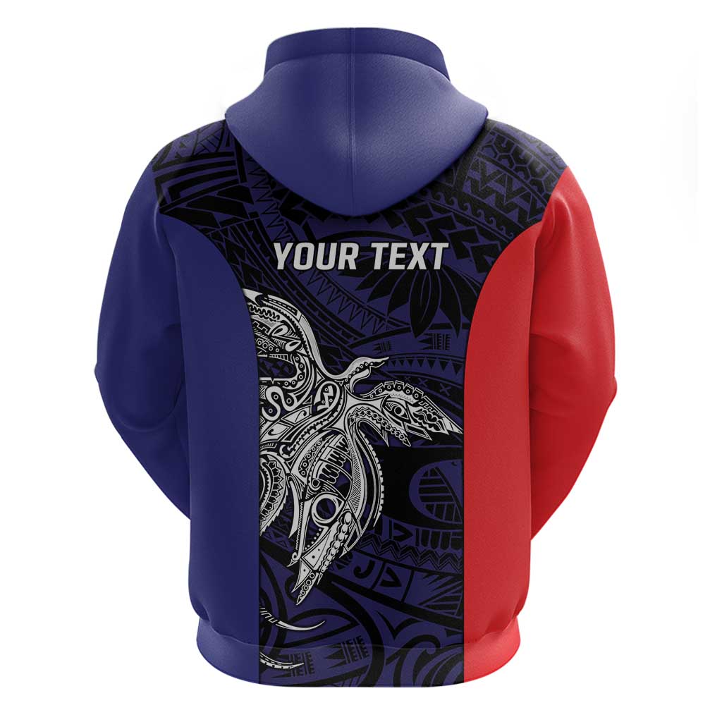 Personalised PNG Bougainville Hoodie Bird of Paradise Tattoo Flag Motif LT9 - Polynesian Pride