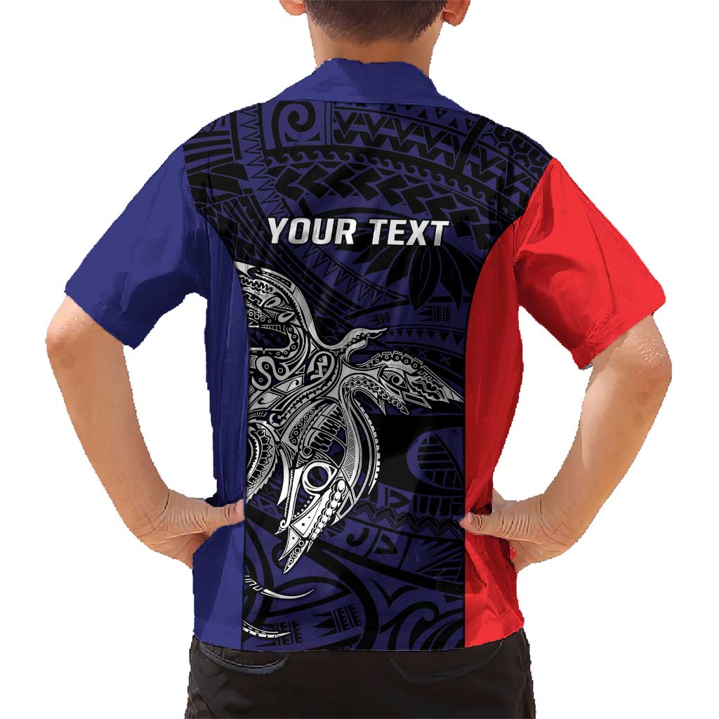 Personalised PNG Bougainville Kid Hawaiian Shirt Bird of Paradise Tattoo Flag Motif LT9 - Polynesian Pride
