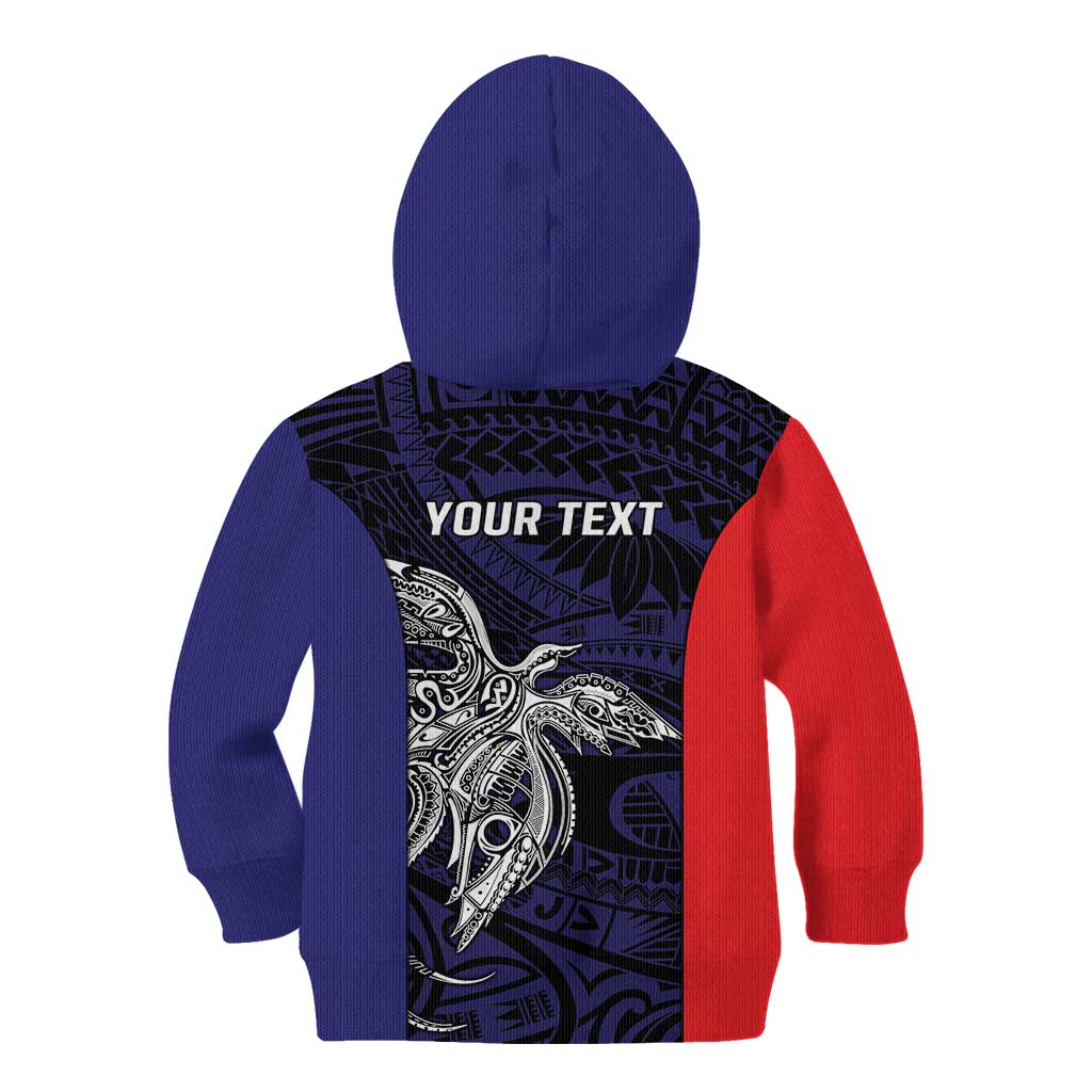 Personalised PNG Bougainville Kid Hoodie Bird of Paradise Tattoo Flag Motif LT9 - Polynesian Pride