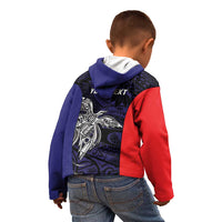 Personalised PNG Bougainville Kid Hoodie Bird of Paradise Tattoo Flag Motif LT9 - Polynesian Pride
