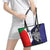 Personalised PNG Bougainville Leather Tote Bag Bird of Paradise Tattoo Flag Motif - Polynesian Pride