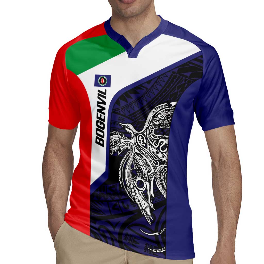 Personalised PNG Bougainville Rugby Jersey Bird of Paradise Tattoo Flag Motif LT9 - Polynesian Pride