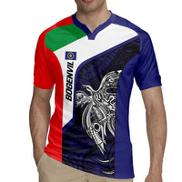 Personalised PNG Bougainville Rugby Jersey Bird of Paradise Tattoo Flag Motif LT9 - Polynesian Pride