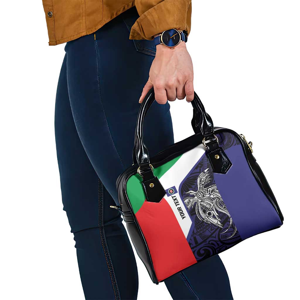 Personalised PNG Bougainville Shoulder Handbag Bird of Paradise Tattoo Flag Motif - Polynesian Pride