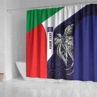 Personalised PNG Bougainville Shower Curtain Bird of Paradise Tattoo Flag Motif LT9 - Polynesian Pride
