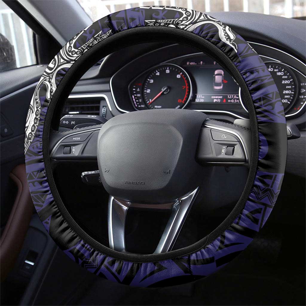 PNG Bougainville Steering Wheel Cover Bird of Paradise Tattoo Flag Motif LT9 - Polynesian Pride