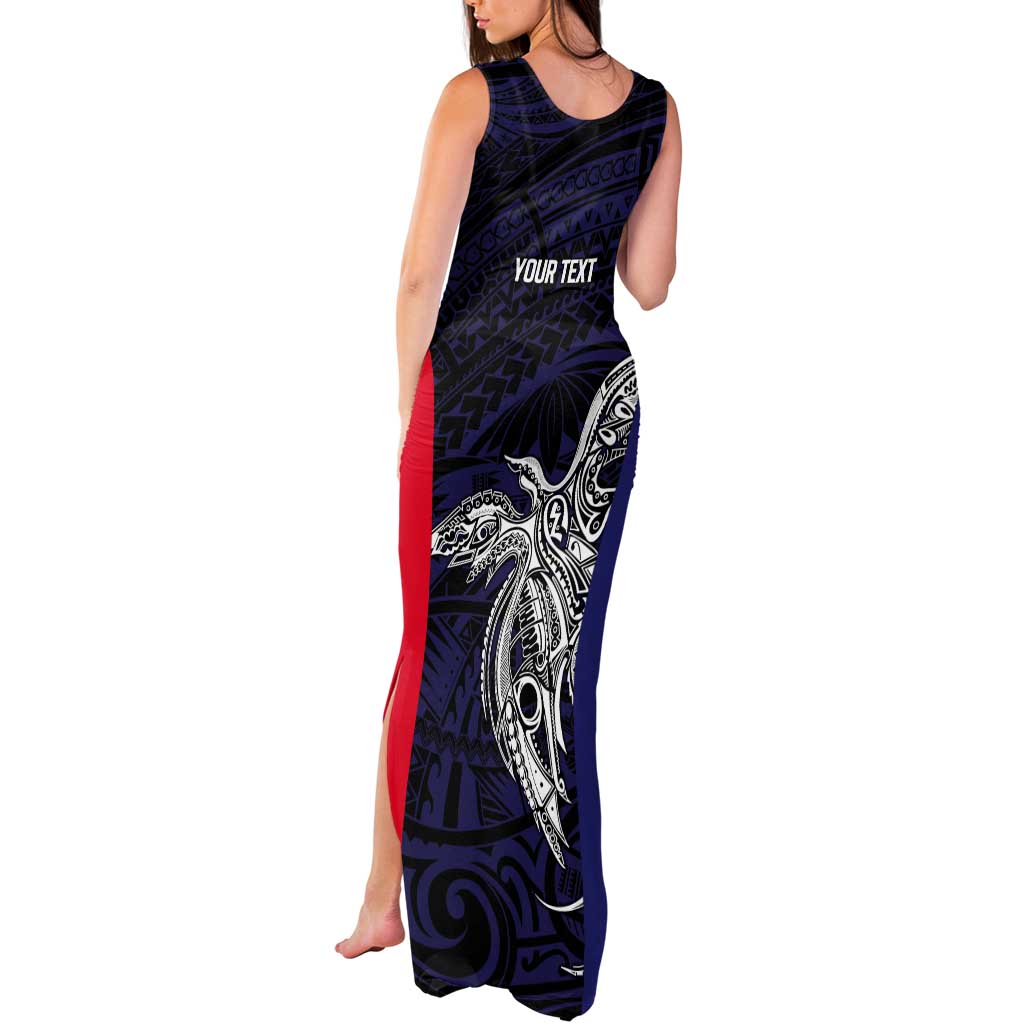 Personalised PNG Bougainville Tank Maxi Dress Bird of Paradise Tattoo Flag Motif LT9 - Polynesian Pride