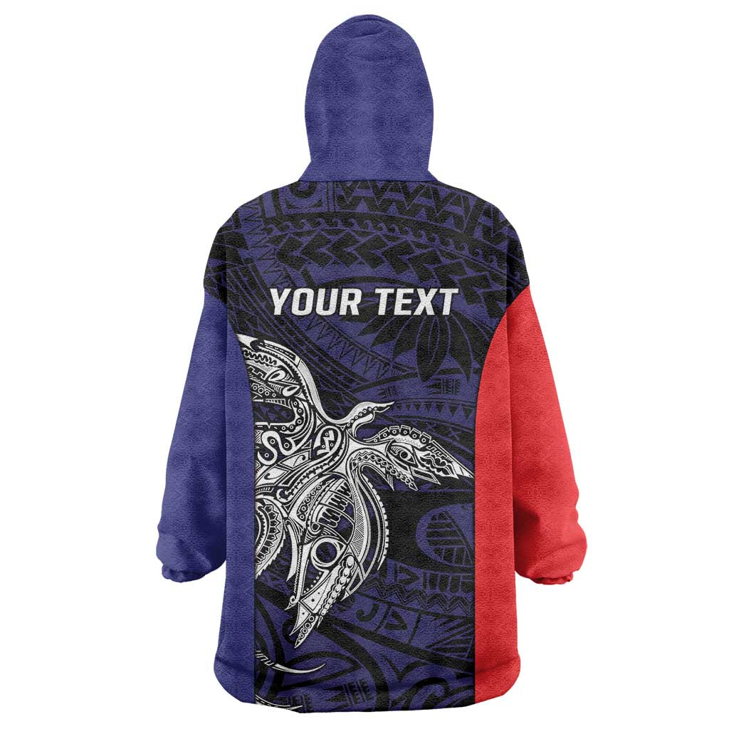 Personalised PNG Bougainville Wearable Blanket Hoodie Bird of Paradise Tattoo Flag Motif LT9 - Polynesian Pride