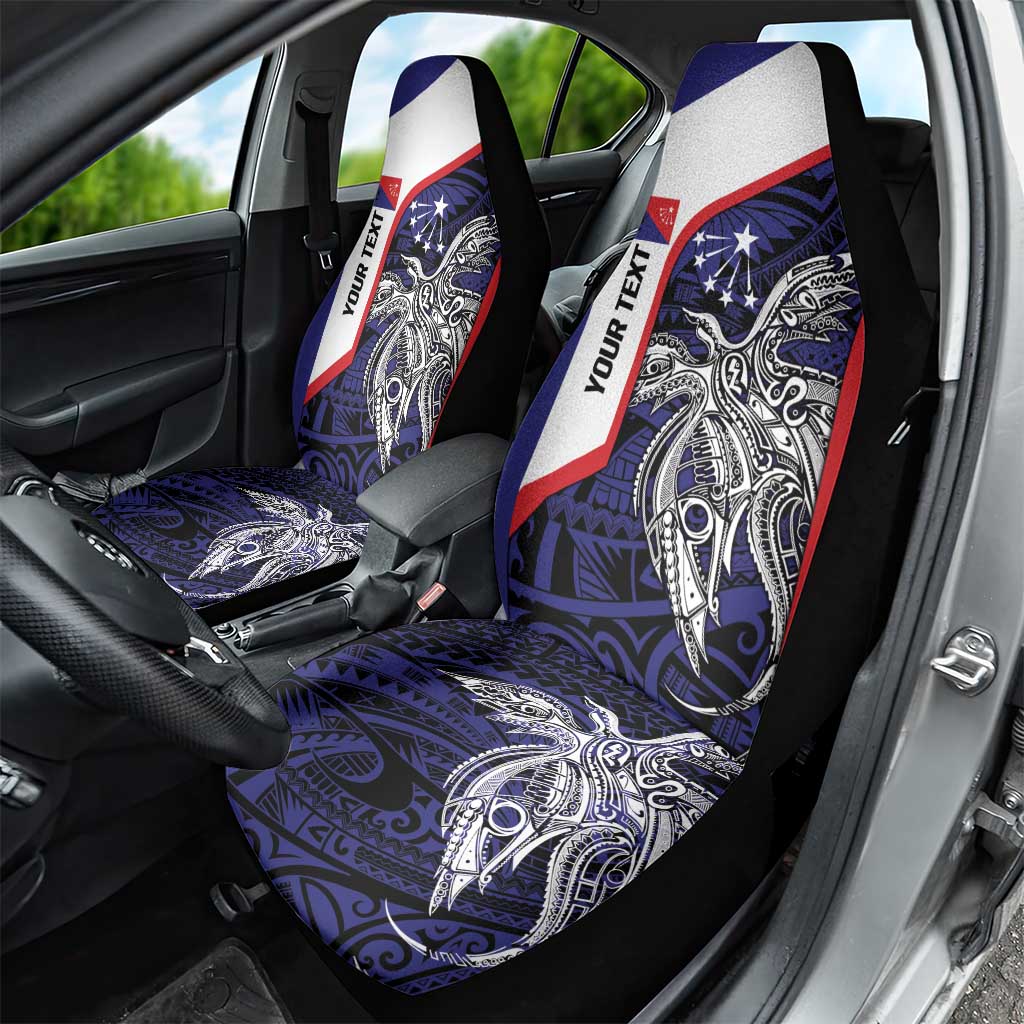 Personalised PNG Central Province Car Seat Cover Bird of Paradise Tattoo Flag Motif LT9 - Polynesian Pride