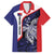 Personalised PNG Central Province Family Matching Off The Shoulder Long Sleeve Dress and Hawaiian Shirt Bird of Paradise Tattoo Flag Motif - Polynesian Pride