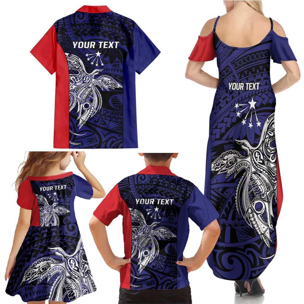 Personalised PNG Central Province Family Matching Summer Maxi Dress and Hawaiian Shirt Bird of Paradise Tattoo Flag Motif LT9 - Polynesian Pride