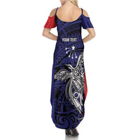 Personalised PNG Central Province Family Matching Summer Maxi Dress and Hawaiian Shirt Bird of Paradise Tattoo Flag Motif LT9 - Polynesian Pride