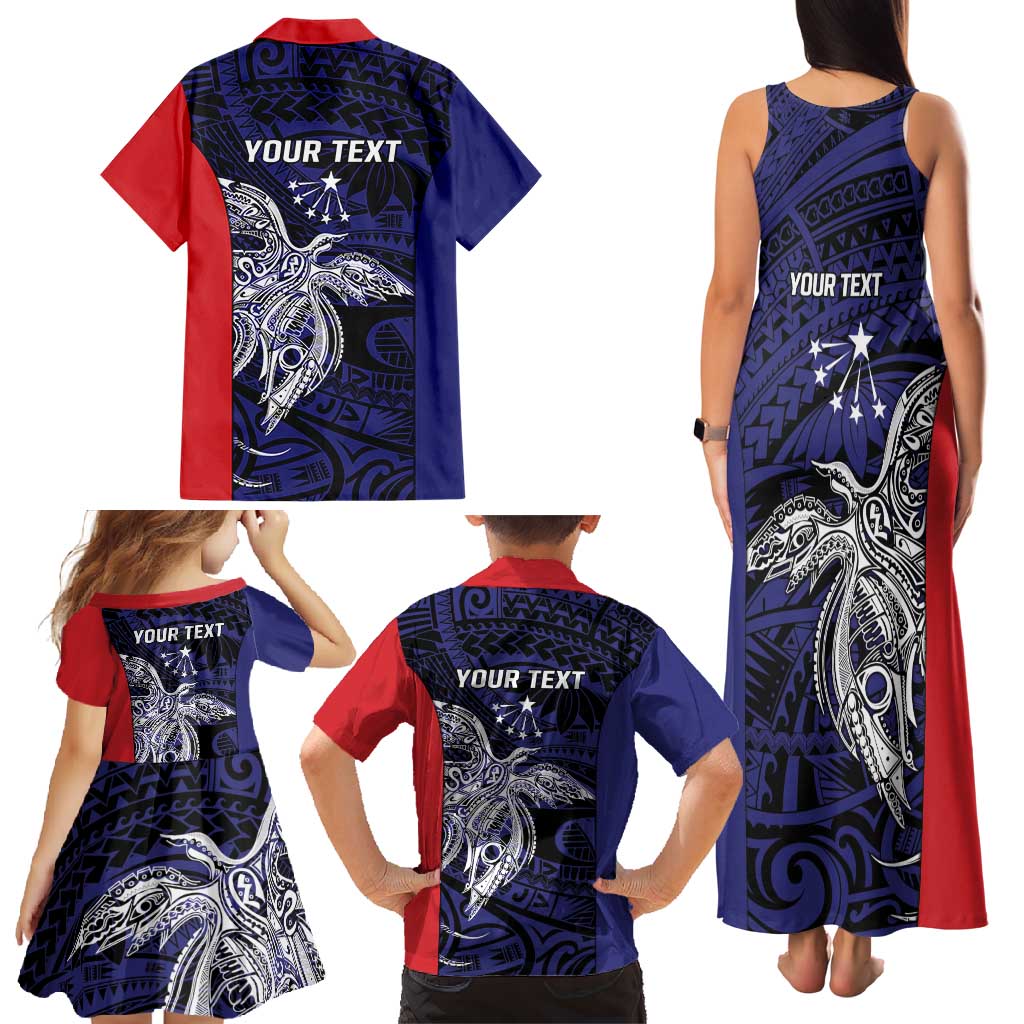 Personalised PNG Central Province Family Matching Tank Maxi Dress and Hawaiian Shirt Bird of Paradise Tattoo Flag Motif LT9 - Polynesian Pride
