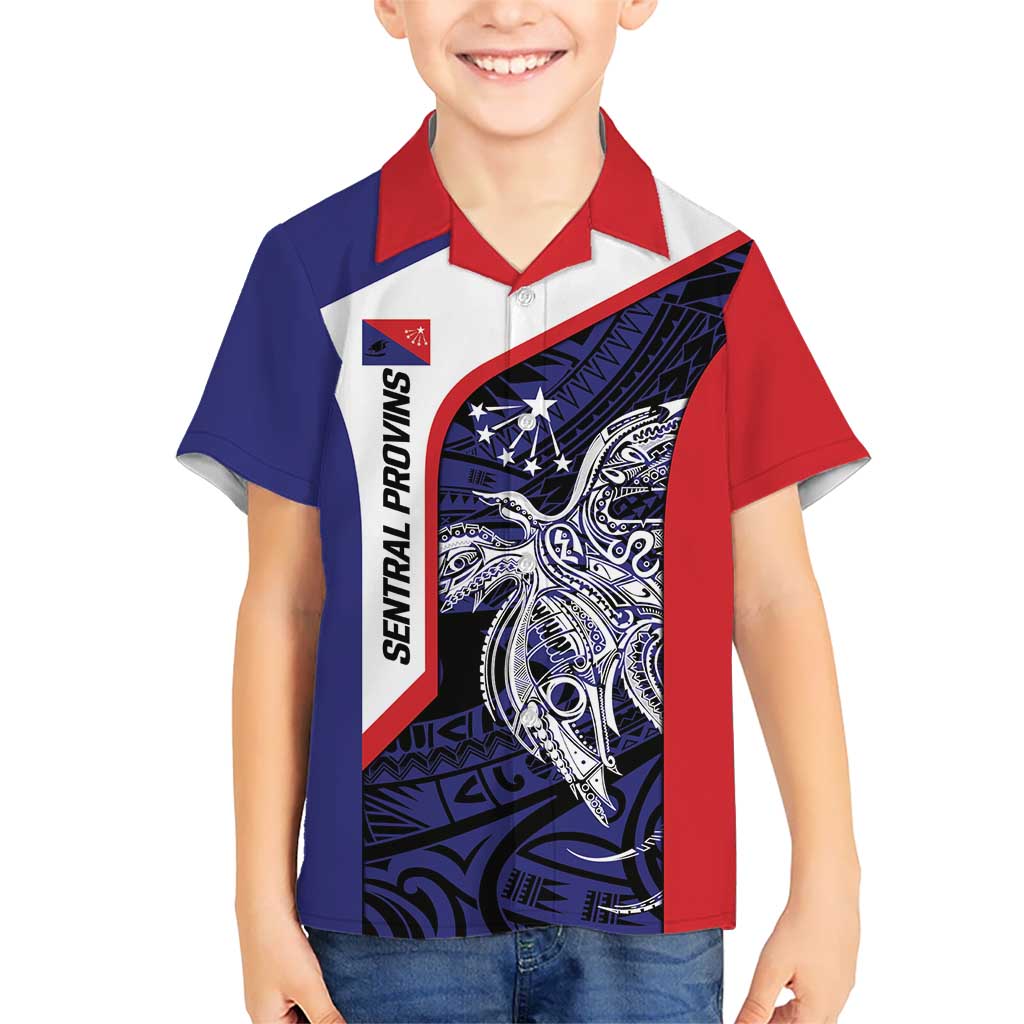 Personalised PNG Central Province Hawaiian Shirt Bird of Paradise Tattoo Flag Motif LT9 - Polynesian Pride