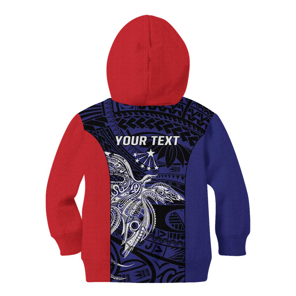 Personalised PNG Central Province Kid Hoodie Bird of Paradise Tattoo Flag Motif LT9 - Polynesian Pride