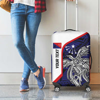 Personalised PNG Central Province Luggage Cover Bird of Paradise Tattoo Flag Motif LT9 - Polynesian Pride
