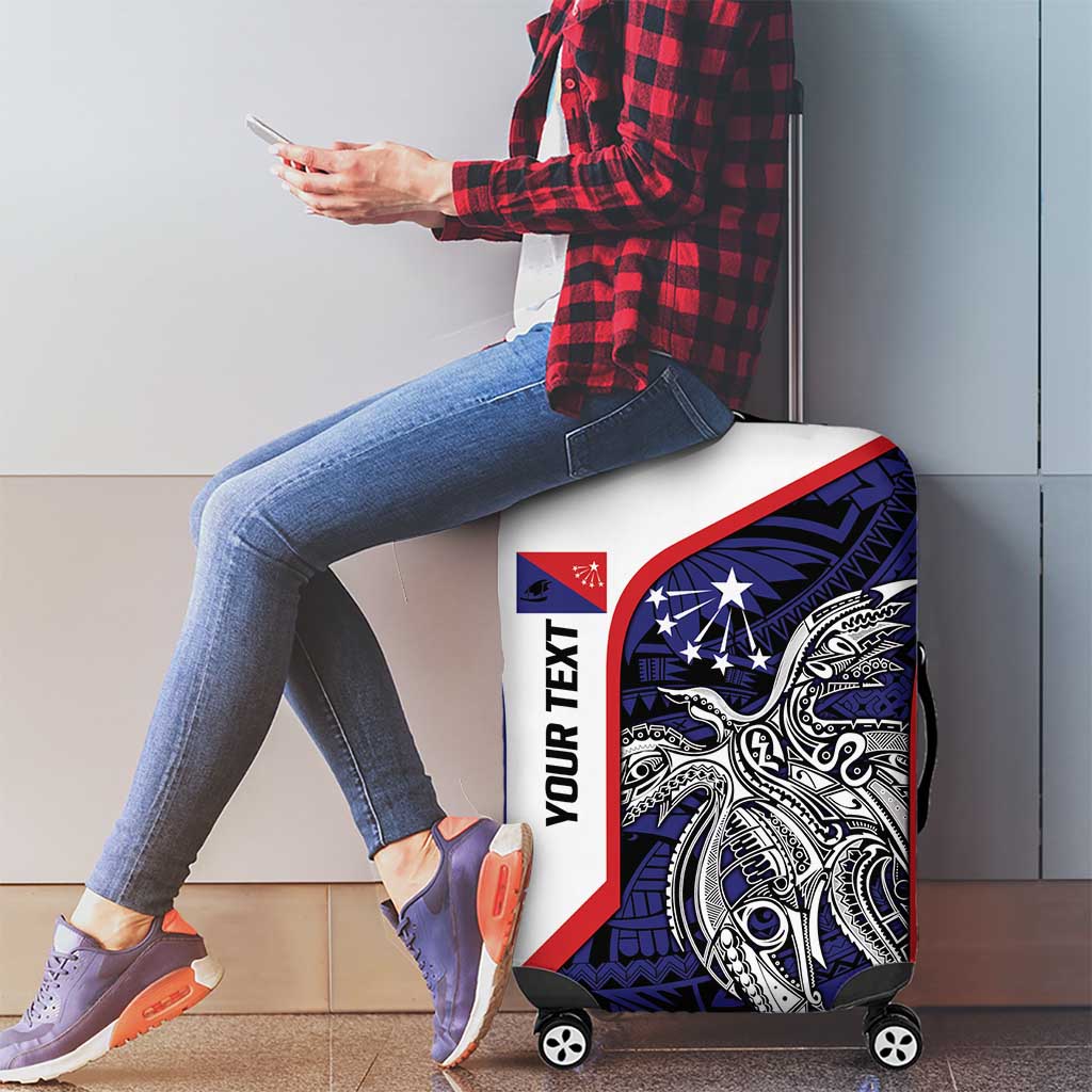 Personalised PNG Central Province Luggage Cover Bird of Paradise Tattoo Flag Motif LT9 - Polynesian Pride