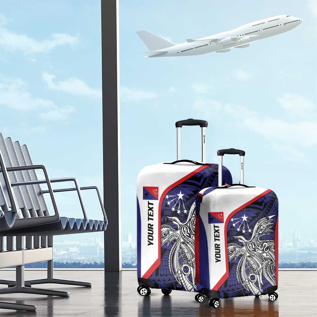 Personalised PNG Central Province Luggage Cover Bird of Paradise Tattoo Flag Motif LT9 - Polynesian Pride