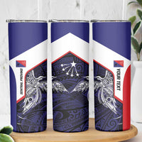 Personalised PNG Central Province Skinny Tumbler Bird of Paradise Tattoo Flag Motif LT9 - Polynesian Pride