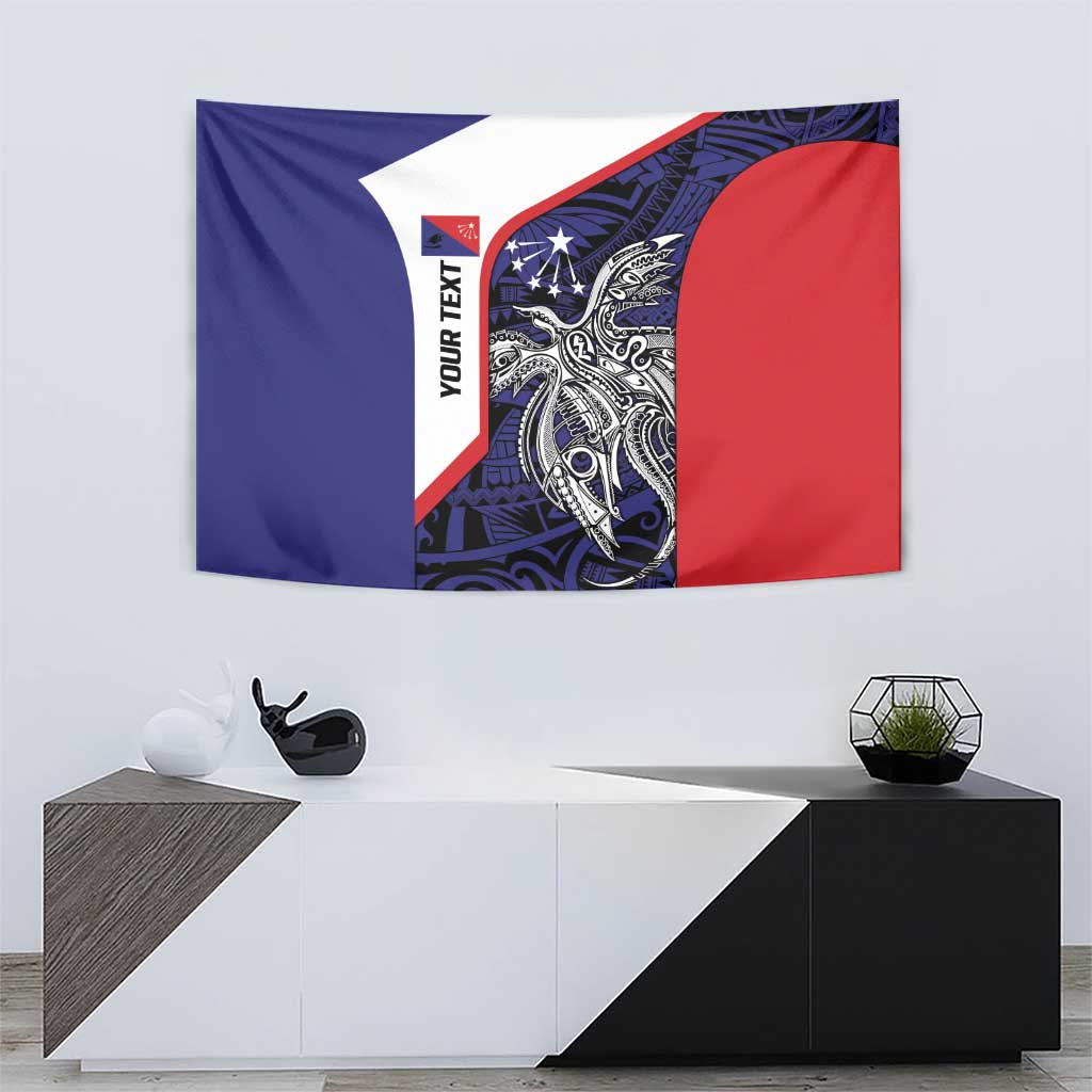 Personalised PNG Central Province Tapestry Bird of Paradise Tattoo Flag Motif - Polynesian Pride