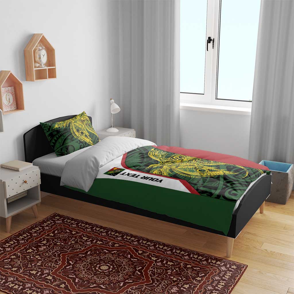 Personalised PNG Chimbu Province Bedding Set Bird of Paradise Tattoo Flag Motif - Polynesian Pride