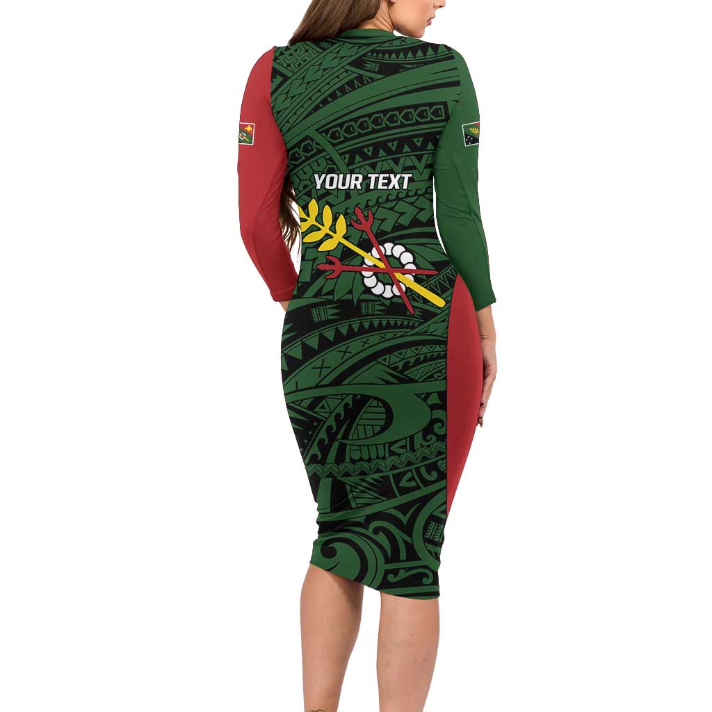 Personalised PNG Chimbu Province Family Matching Long Sleeve Bodycon Dress and Hawaiian Shirt Bird of Paradise Tattoo Flag Motif LT9 - Polynesian Pride