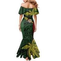 Personalised PNG Chimbu Province Family Matching Mermaid Dress and Hawaiian Shirt Bird of Paradise Tattoo Flag Motif LT9 - Polynesian Pride