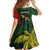 Personalised PNG Chimbu Province Family Matching Off The Shoulder Long Sleeve Dress and Hawaiian Shirt Bird of Paradise Tattoo Flag Motif - Polynesian Pride