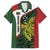 Personalised PNG Chimbu Province Family Matching Off The Shoulder Long Sleeve Dress and Hawaiian Shirt Bird of Paradise Tattoo Flag Motif - Polynesian Pride